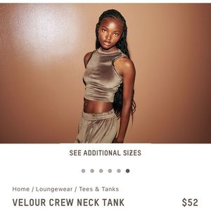 NWT SKIMS Velour Crew Tank sz S Amethyst